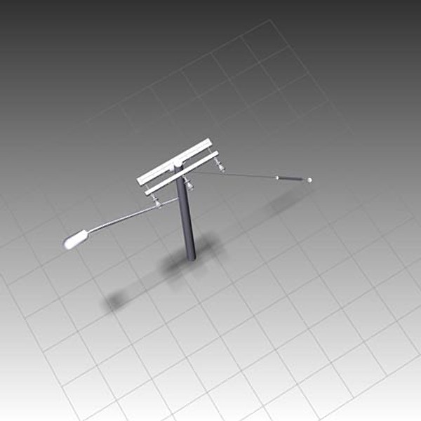3d model telephone poles untextured - IWAssembly-Crossarm - Three Phase - Single Deadend - Triple Line Arm - 10 by IWTS